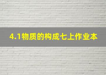 4.1物质的构成七上作业本