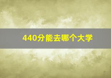 440分能去哪个大学