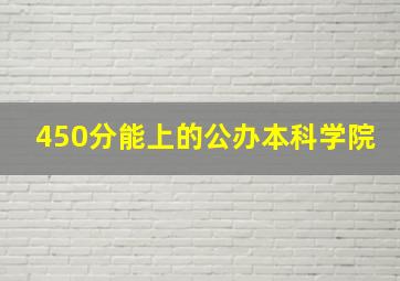 450分能上的公办本科学院