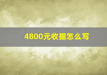 4800元收据怎么写