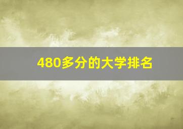 480多分的大学排名