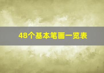 48个基本笔画一览表