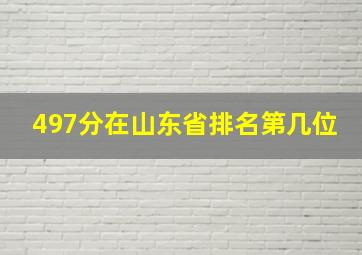 497分在山东省排名第几位