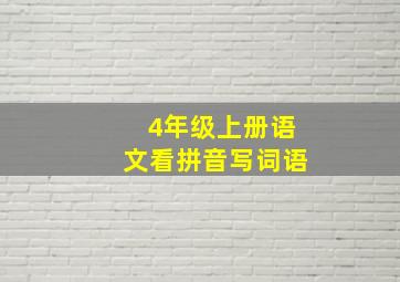 4年级上册语文看拼音写词语