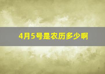 4月5号是农历多少啊