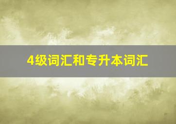 4级词汇和专升本词汇