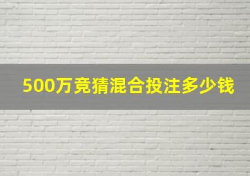 500万竞猜混合投注多少钱