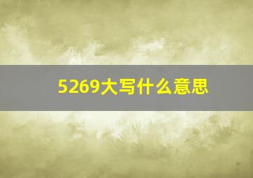 5269大写什么意思