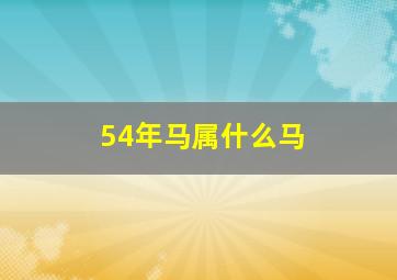 54年马属什么马