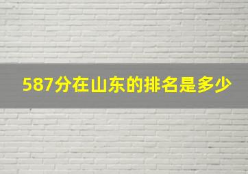 587分在山东的排名是多少