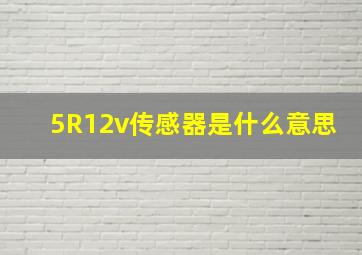 5R12v传感器是什么意思