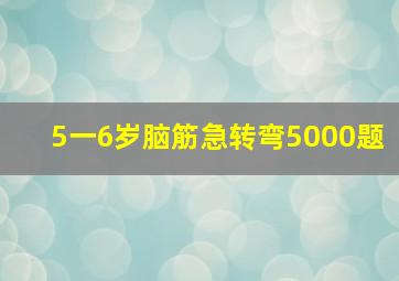 5一6岁脑筋急转弯5000题