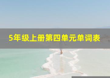 5年级上册第四单元单词表