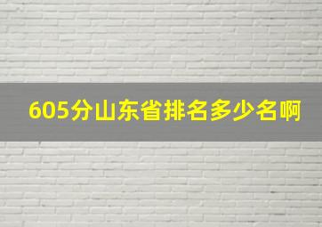 605分山东省排名多少名啊