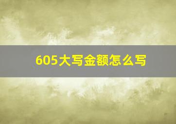 605大写金额怎么写