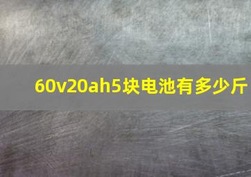 60v20ah5块电池有多少斤