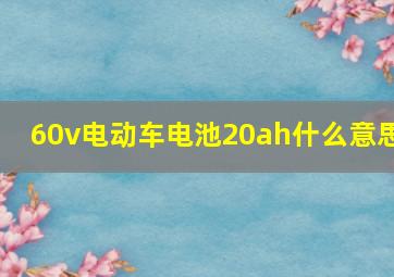 60v电动车电池20ah什么意思