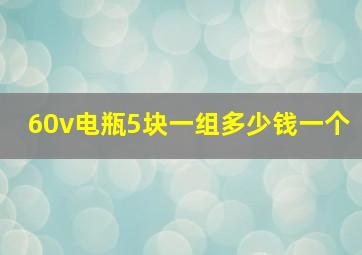 60v电瓶5块一组多少钱一个