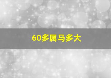 60多属马多大