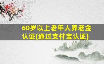 60岁以上老年人养老金认证(通过支付宝认证)