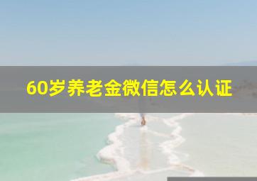 60岁养老金微信怎么认证