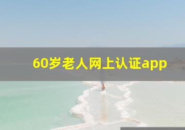 60岁老人网上认证app