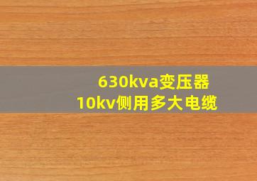 630kva变压器10kv侧用多大电缆