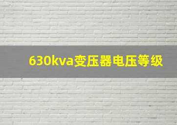 630kva变压器电压等级