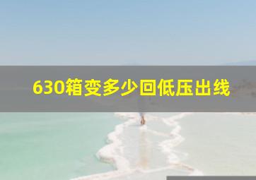 630箱变多少回低压出线