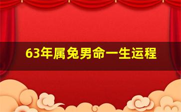 63年属兔男命一生运程