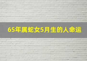 65年属蛇女5月生的人命运