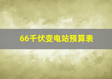 66千伏变电站预算表