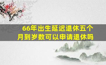 66年出生延迟退休五个月到岁数可以申请退休吗