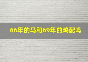 66年的马和69年的鸡配吗