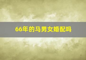 66年的马男女婚配吗