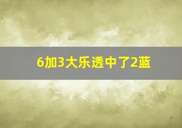 6加3大乐透中了2蓝