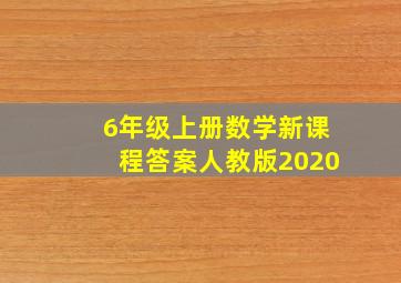 6年级上册数学新课程答案人教版2020