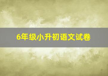 6年级小升初语文试卷