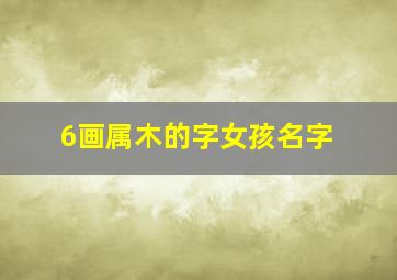 6画属木的字女孩名字