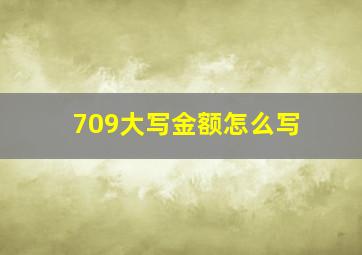 709大写金额怎么写