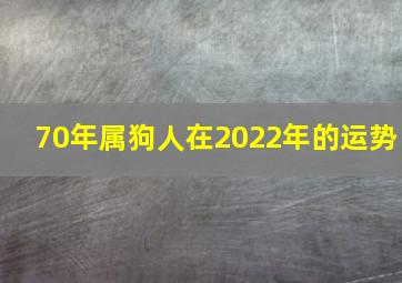 70年属狗人在2022年的运势