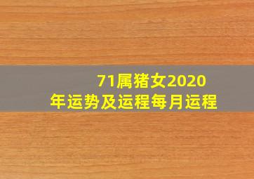 71属猪女2020年运势及运程每月运程