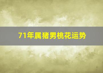 71年属猪男桃花运势