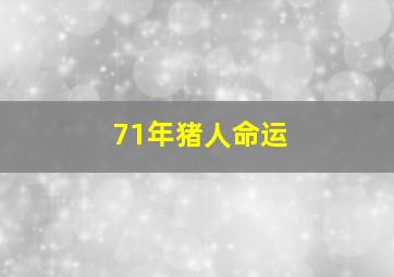 71年猪人命运