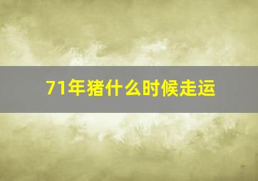 71年猪什么时候走运