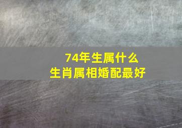 74年生属什么生肖属相婚配最好