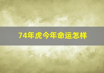 74年虎今年命运怎样