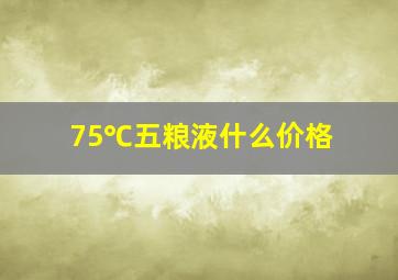 75℃五粮液什么价格