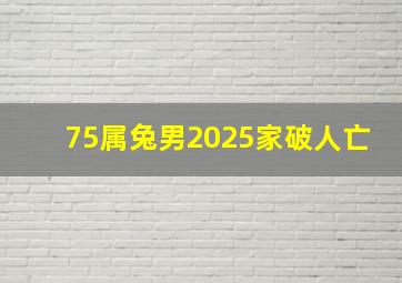 75属兔男2025家破人亡