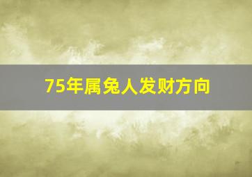 75年属兔人发财方向